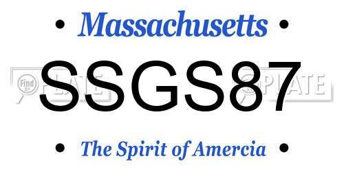 SSGS87 Massachusetts License Plate