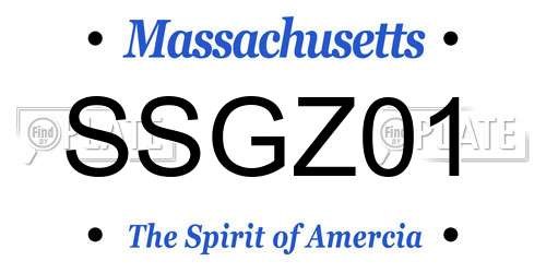 SSGZ01 Massachusetts License Plate