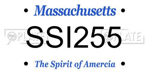 SSI255 Massachusetts License Plate