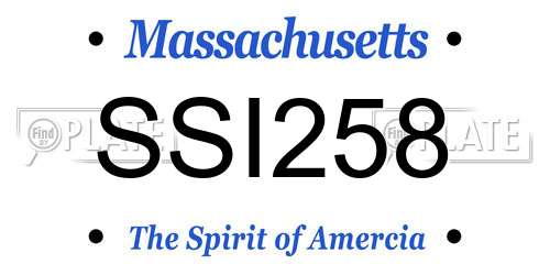 SSI258 Massachusetts License Plate