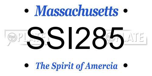 SSI285 Massachusetts License Plate