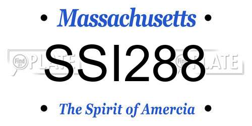 SSI288 Massachusetts License Plate