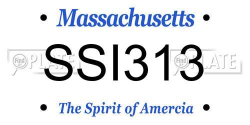 SSI313 Massachusetts License Plate