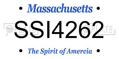 SSI4262 Massachusetts License Plate