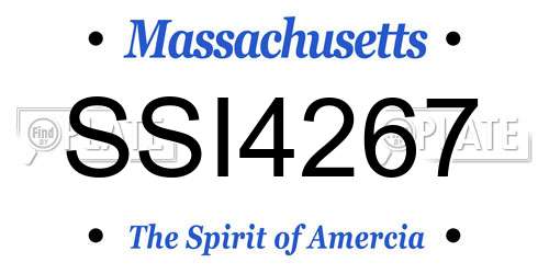 SSI4267 Massachusetts License Plate