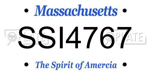 SSI4767 Massachusetts License Plate
