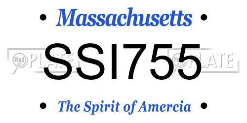 SSI755 Massachusetts License Plate