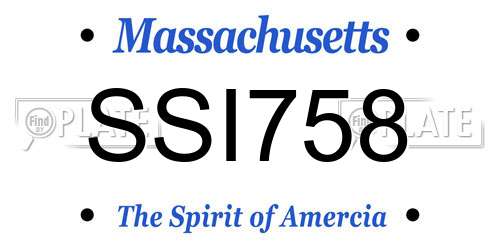SSI758 Massachusetts License Plate
