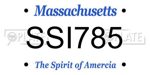 SSI785 Massachusetts License Plate