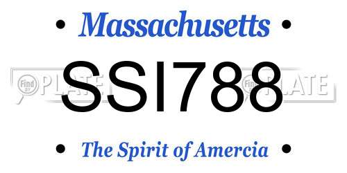 SSI788 Massachusetts License Plate