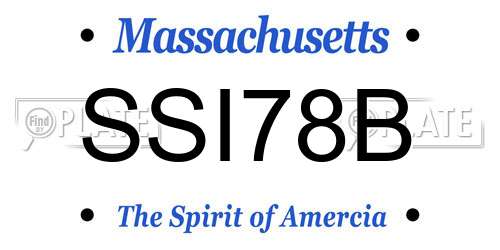 SSI78B Massachusetts License Plate