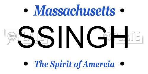 SSINGH Massachusetts License Plate