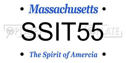 SSIT55 Massachusetts License Plate