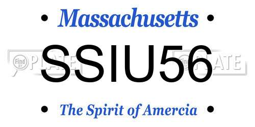 SSIU56 Massachusetts License Plate