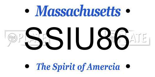 SSIU86 Massachusetts License Plate