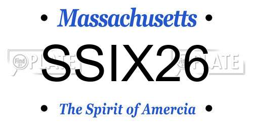 SSIX26 Massachusetts License Plate