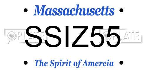 SSIZ55 Massachusetts License Plate