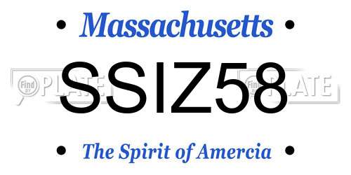 SSIZ58 Massachusetts License Plate