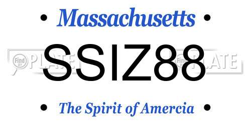 SSIZ88 Massachusetts License Plate