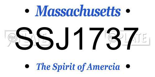 SSJ1737 Massachusetts License Plate