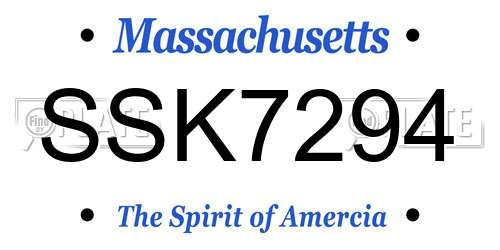 SSK7294 Massachusetts License Plate