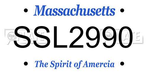 SSL2990 Massachusetts License Plate