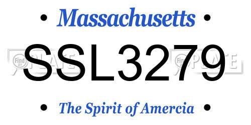 SSL3279 Massachusetts License Plate
