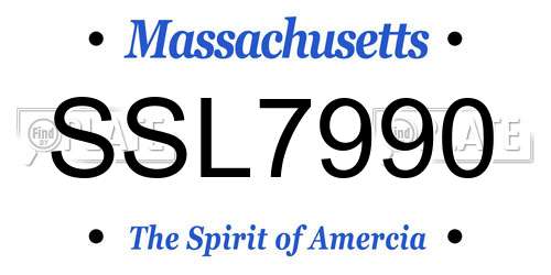 SSL7990 Massachusetts License Plate