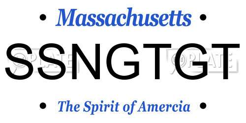 SSNGTGT Massachusetts License Plate