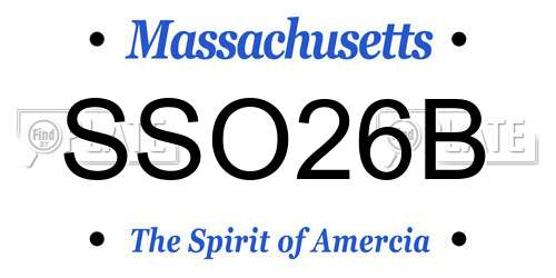 SSO26B Massachusetts License Plate