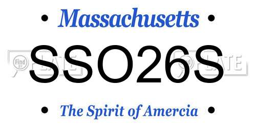 SSO26S Massachusetts License Plate