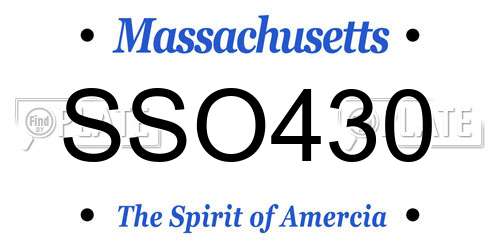 SSO430 Massachusetts License Plate