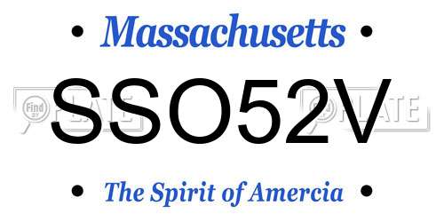 SSO52V Massachusetts License Plate