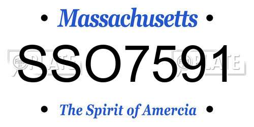 SSO7591 Massachusetts License Plate