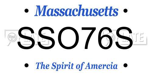 SSO76S Massachusetts License Plate