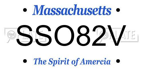 SSO82V Massachusetts License Plate