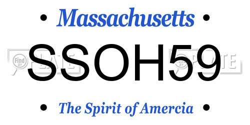 SSOH59 Massachusetts License Plate