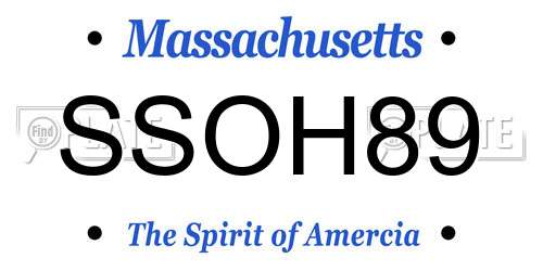 SSOH89 Massachusetts License Plate