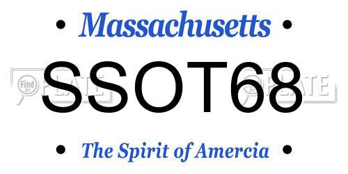 SSOT68 Massachusetts License Plate