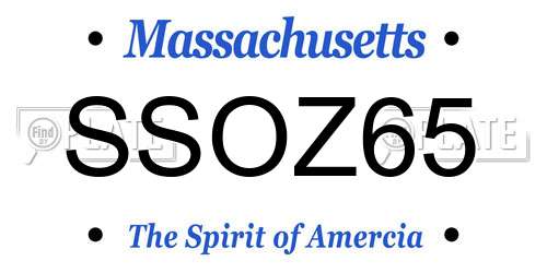 SSOZ65 Massachusetts License Plate