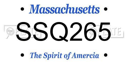 SSQ265 Massachusetts License Plate