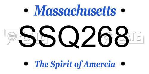 SSQ268 Massachusetts License Plate
