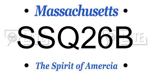 SSQ26B Massachusetts License Plate