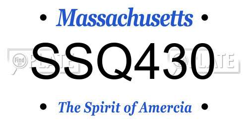 SSQ430 Massachusetts License Plate