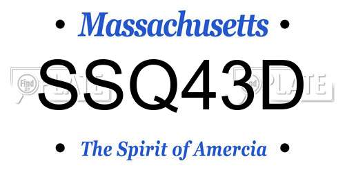 SSQ43D Massachusetts License Plate