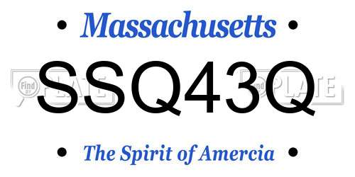 SSQ43Q Massachusetts License Plate