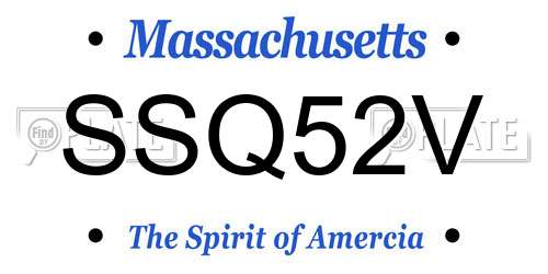 SSQ52V Massachusetts License Plate