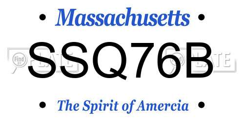SSQ76B Massachusetts License Plate