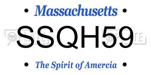 SSQH59 Massachusetts License Plate