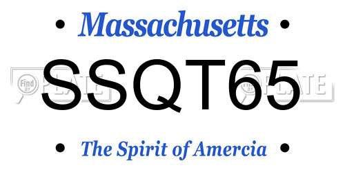 SSQT65 Massachusetts License Plate
